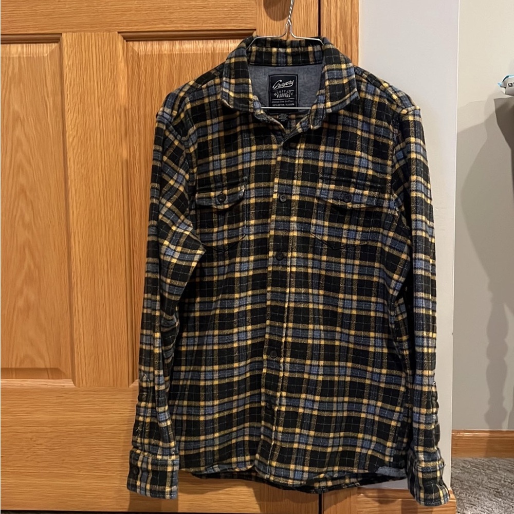 Grayers Heritage Flannel Long Sleeve Plaid 100% Cotton Button Shirt Mens size M